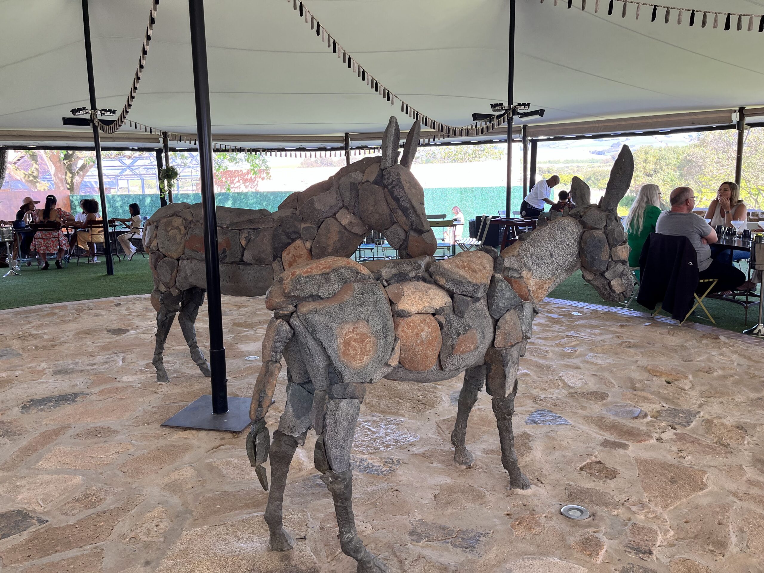 Hazendal Stone Art Donkeys