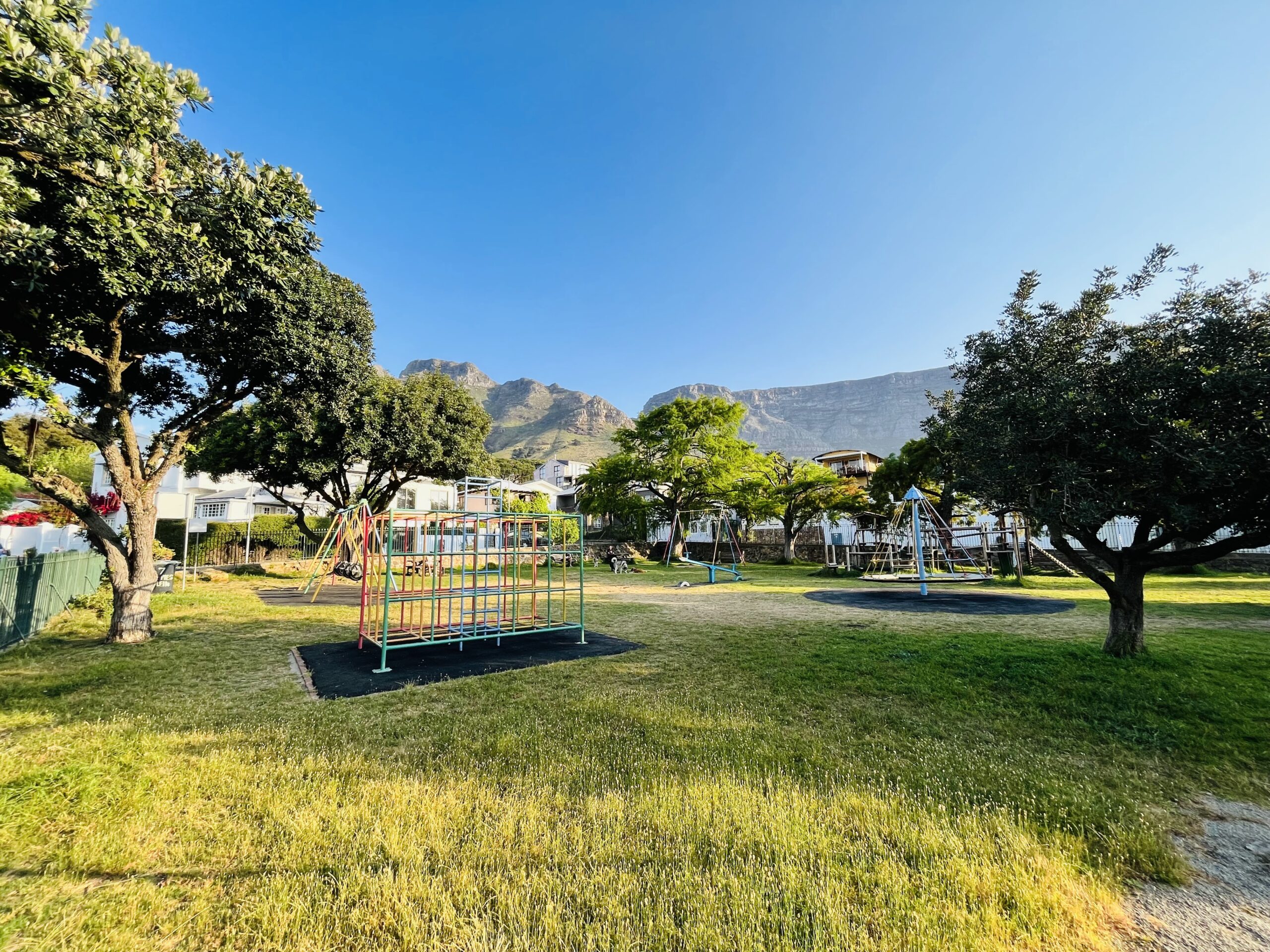 Pypies Square Park Playground with Table Mountain in the back