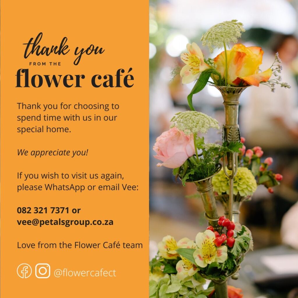 Flower Cafe Thank You Flyer