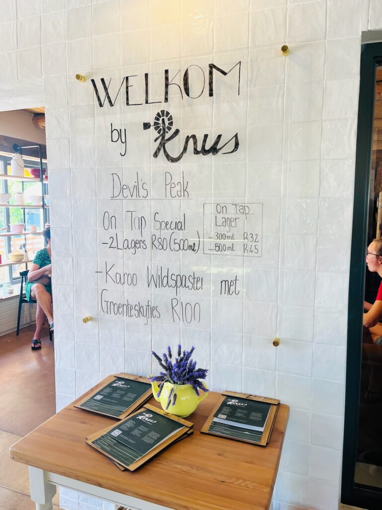 Knus Karoo Kombuis Welcome Sign