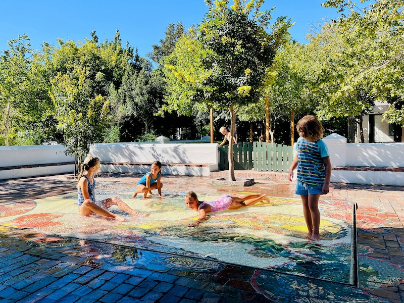Spier Children playing at water feature