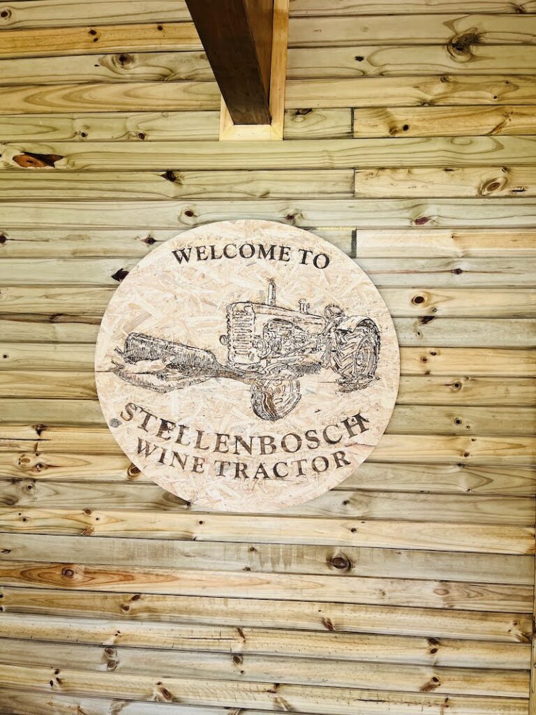 Wine Tractor Welcome Sign