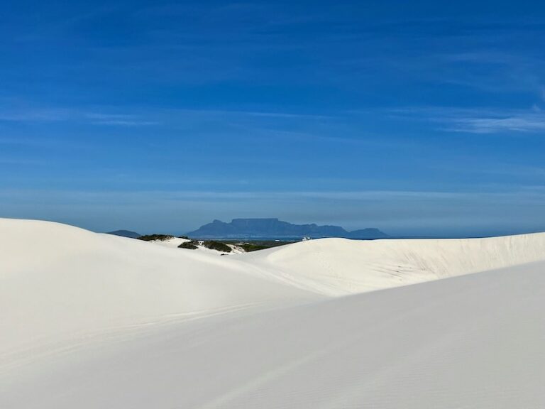 Atlantis Dunes White sand and Table Mountain